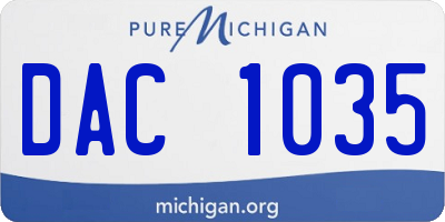 MI license plate DAC1035