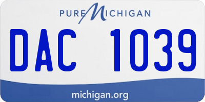 MI license plate DAC1039