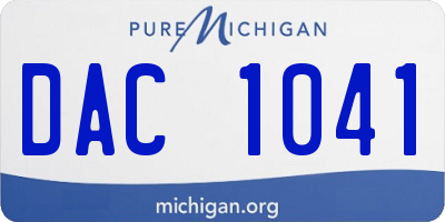 MI license plate DAC1041