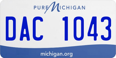 MI license plate DAC1043