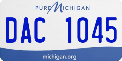 MI license plate DAC1045