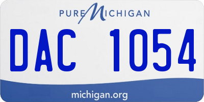 MI license plate DAC1054