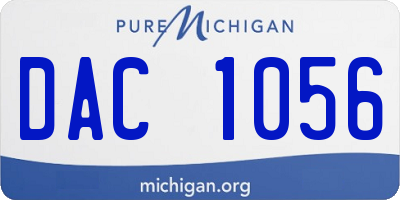 MI license plate DAC1056