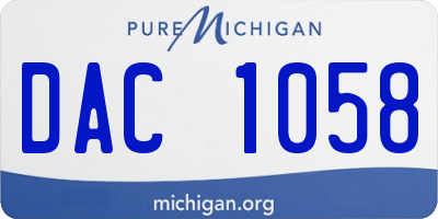 MI license plate DAC1058