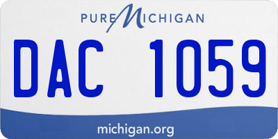 MI license plate DAC1059