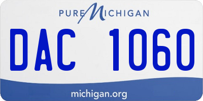 MI license plate DAC1060