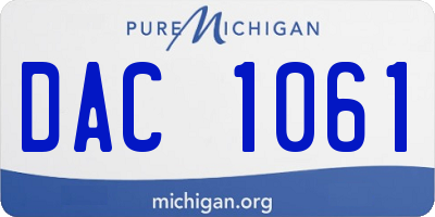 MI license plate DAC1061