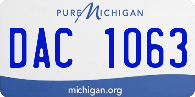 MI license plate DAC1063