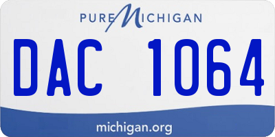 MI license plate DAC1064