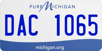 MI license plate DAC1065