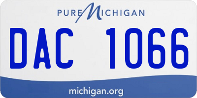 MI license plate DAC1066