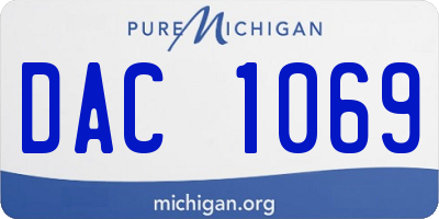 MI license plate DAC1069