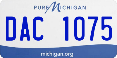 MI license plate DAC1075