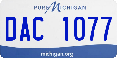 MI license plate DAC1077