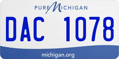 MI license plate DAC1078