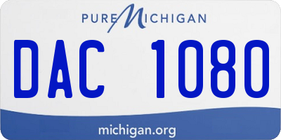 MI license plate DAC1080