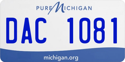 MI license plate DAC1081