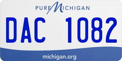MI license plate DAC1082