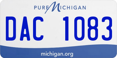 MI license plate DAC1083