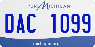 MI license plate DAC1099