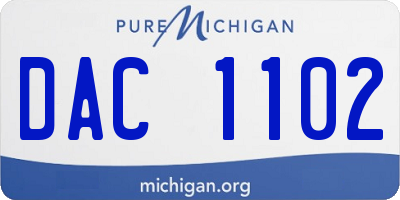 MI license plate DAC1102