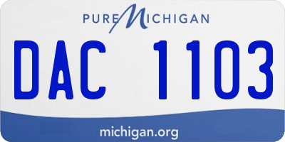 MI license plate DAC1103