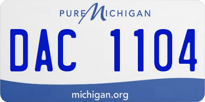 MI license plate DAC1104