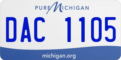 MI license plate DAC1105