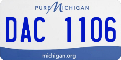 MI license plate DAC1106