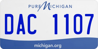 MI license plate DAC1107