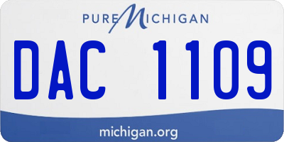 MI license plate DAC1109