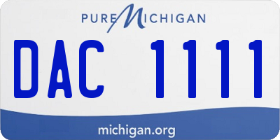 MI license plate DAC1111