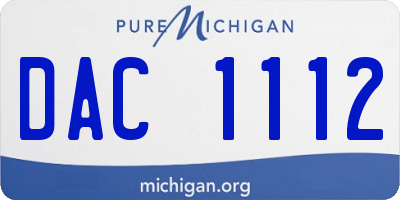 MI license plate DAC1112