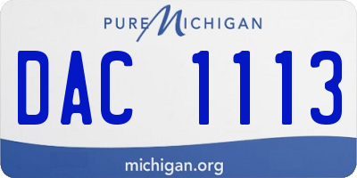 MI license plate DAC1113