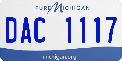 MI license plate DAC1117