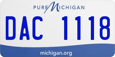 MI license plate DAC1118