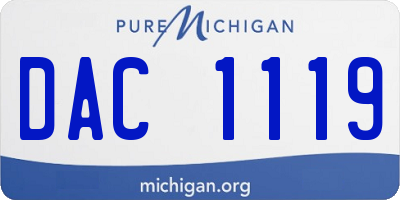 MI license plate DAC1119