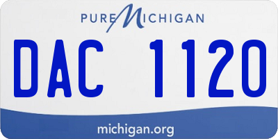 MI license plate DAC1120
