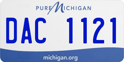 MI license plate DAC1121