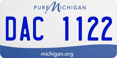MI license plate DAC1122