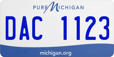 MI license plate DAC1123
