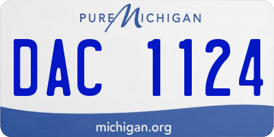 MI license plate DAC1124