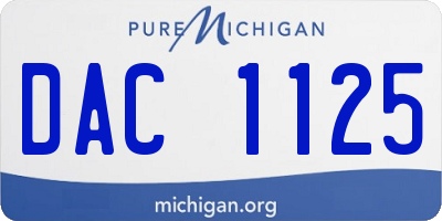 MI license plate DAC1125