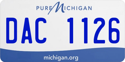 MI license plate DAC1126