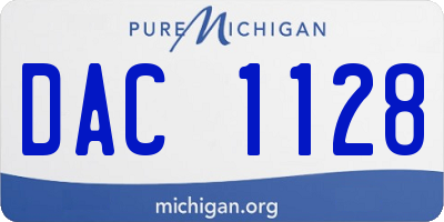 MI license plate DAC1128