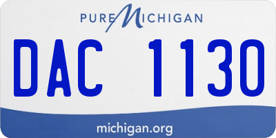 MI license plate DAC1130