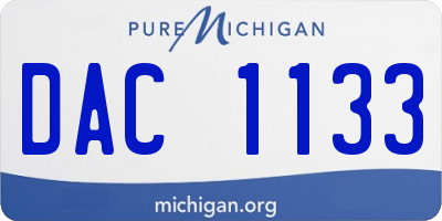 MI license plate DAC1133