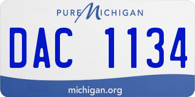 MI license plate DAC1134
