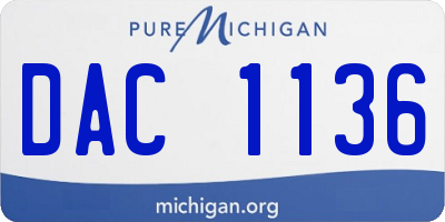 MI license plate DAC1136