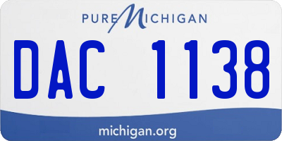 MI license plate DAC1138